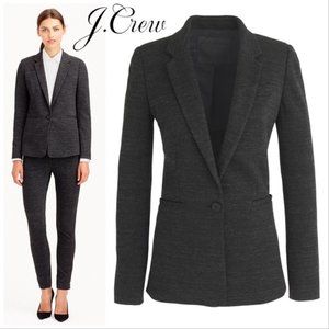 J.Crew Twill Single Button Jacket $248 Charcoal Blazer 10